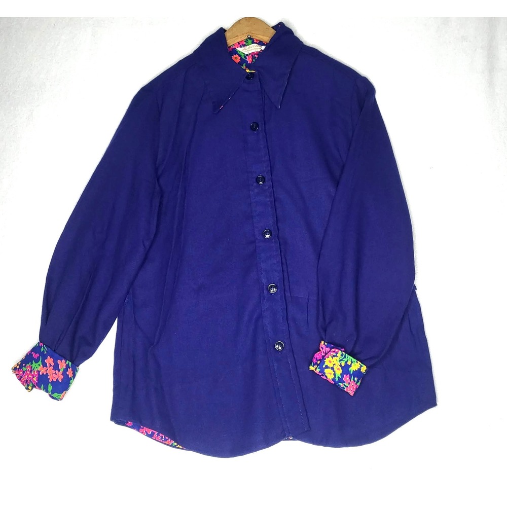 Vintage 70s Ship'n Shore Limited Edition Psychedelic Floral Tunic Blouse EUC